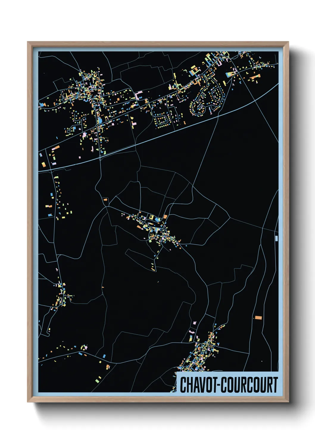 Une affiche de carte sur Chavot-Courcourt