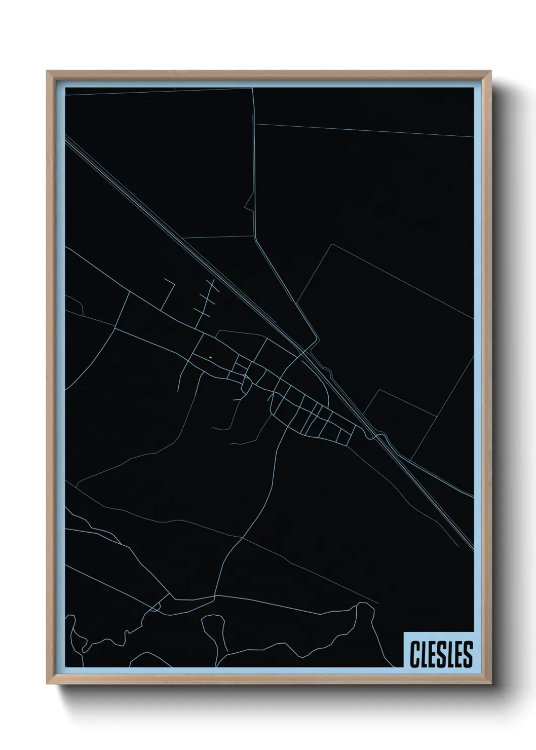 Une affiche de carte sur Clesles