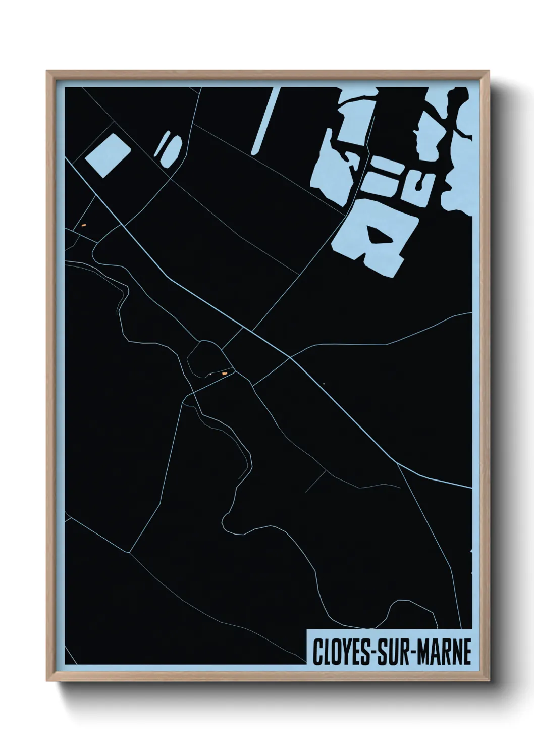 Une affiche de carte sur Cloyes-sur-Marne