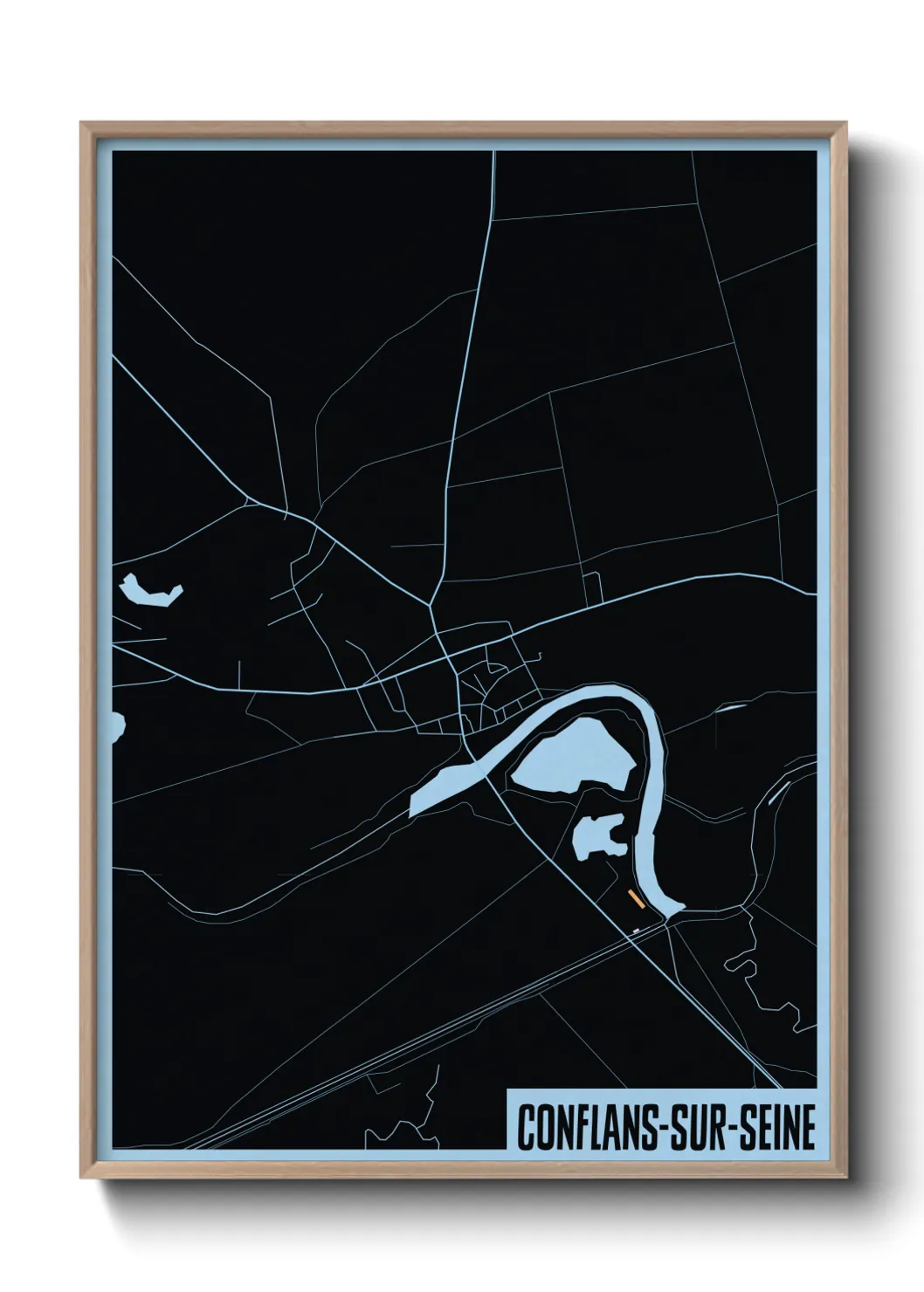 Une affiche de carte sur Conflans-sur-Seine