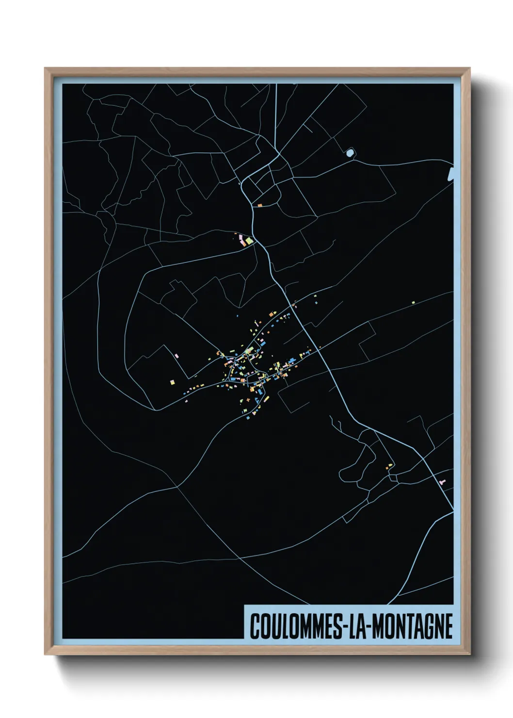 Une affiche de carte sur Coulommes-la-Montagne