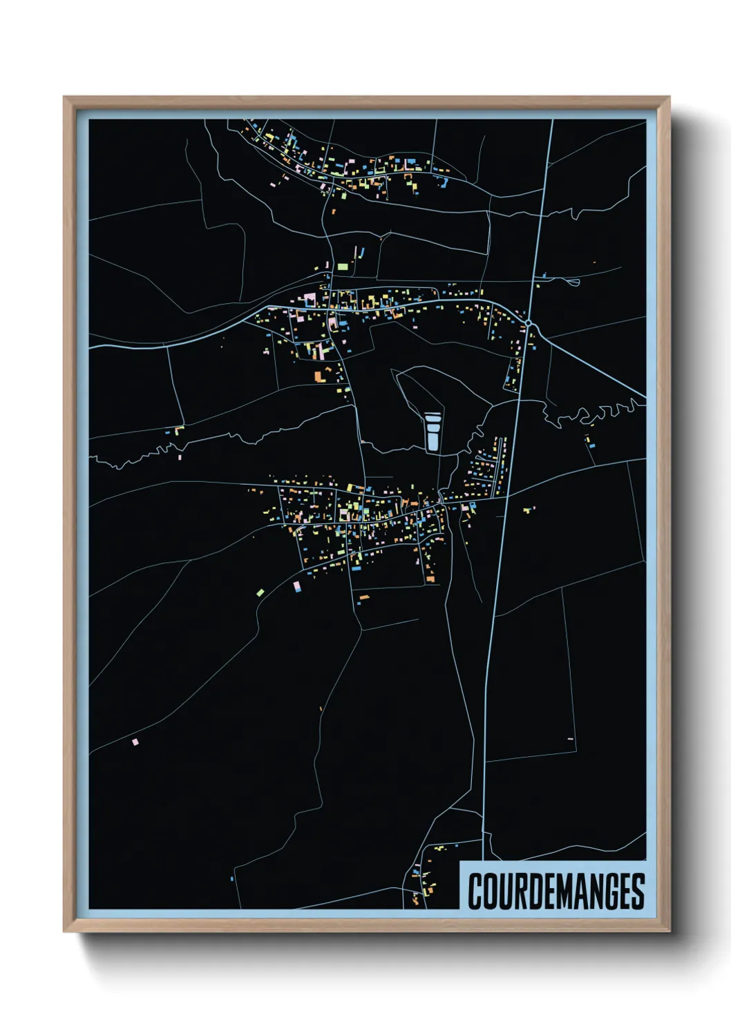 Une affiche de carte sur Courdemanges