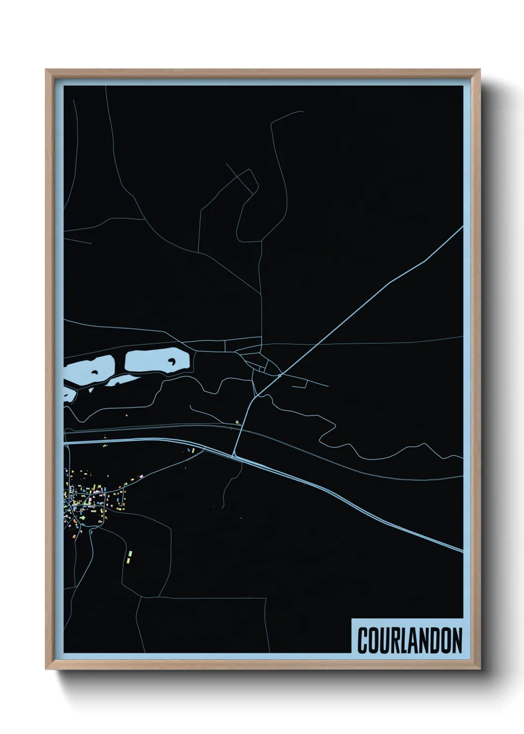 Une affiche de carte sur Courlandon