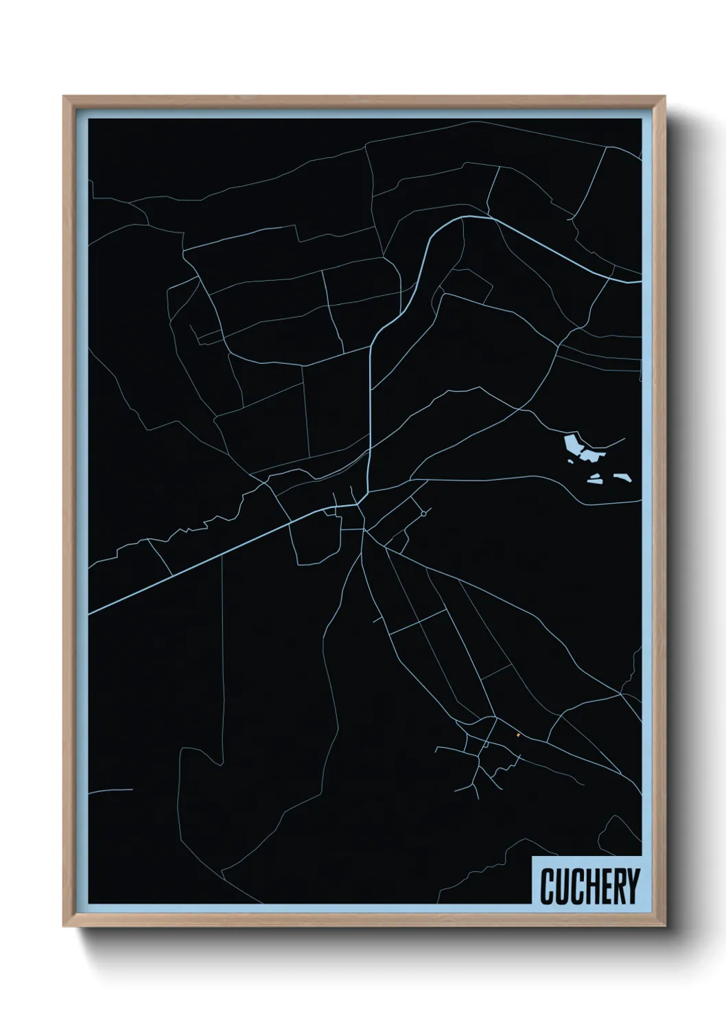 Une affiche de carte sur Cuchery