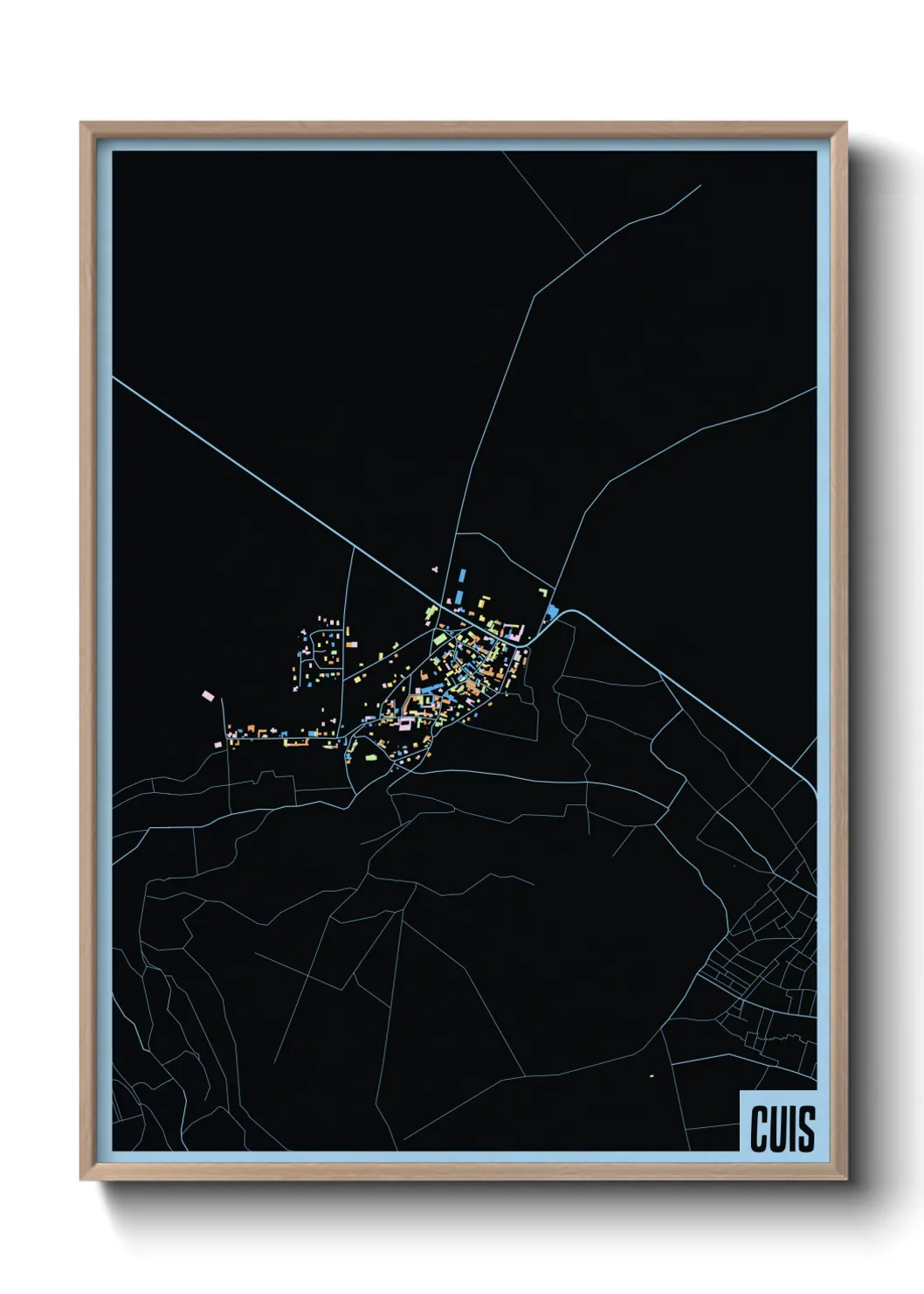 Une affiche de carte sur Cuis
