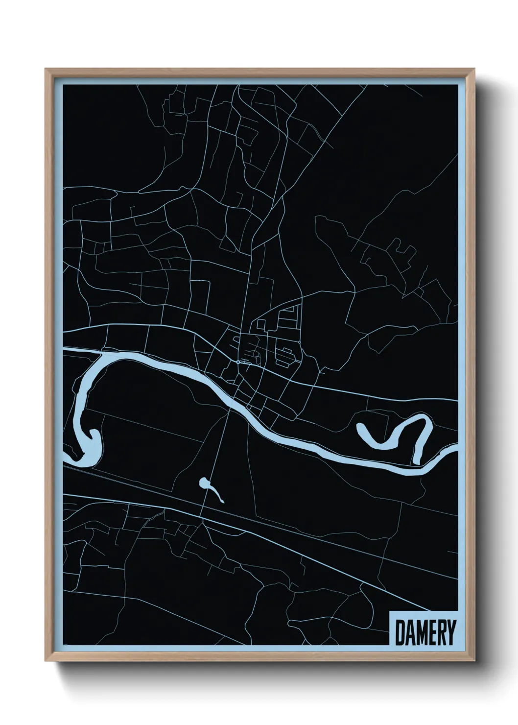 Une affiche de carte sur Damery