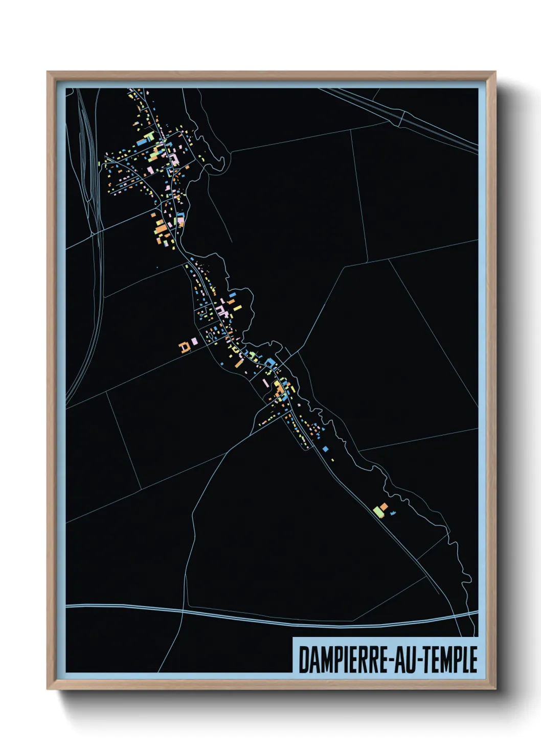 Une affiche de carte sur Dampierre-au-Temple