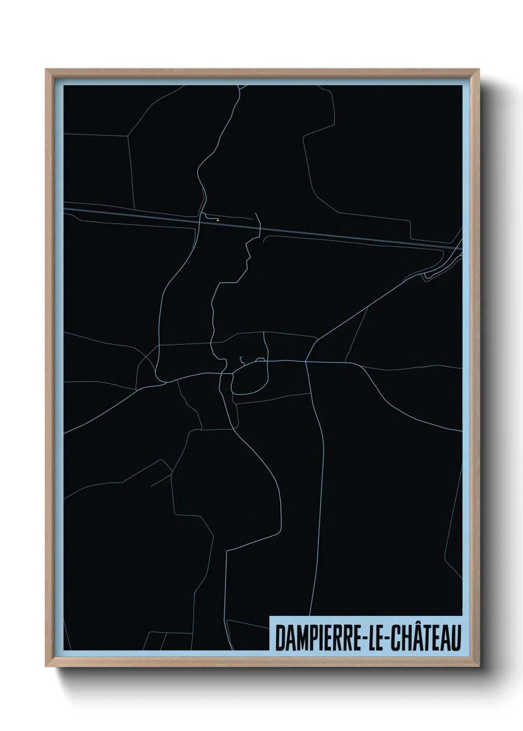 Une affiche de carte sur Dampierre-le-Château