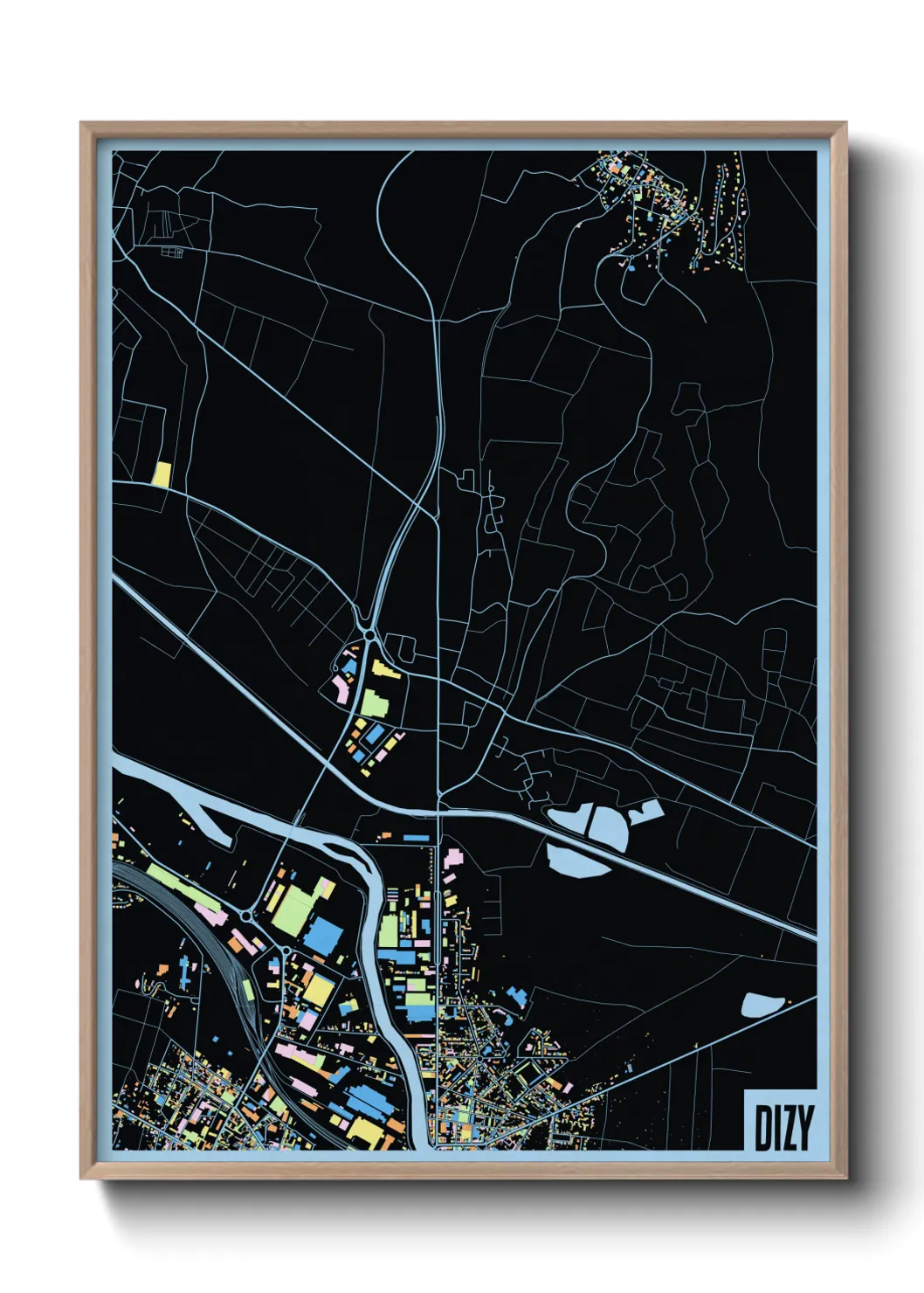 Une affiche de carte sur Dizy