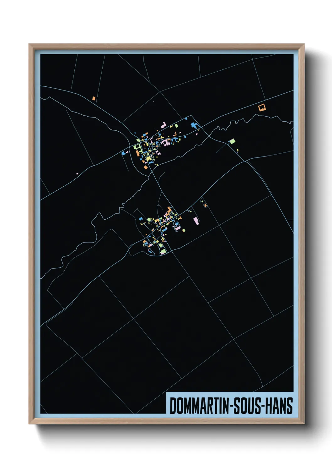 Une affiche de carte sur Dommartin-sous-Hans