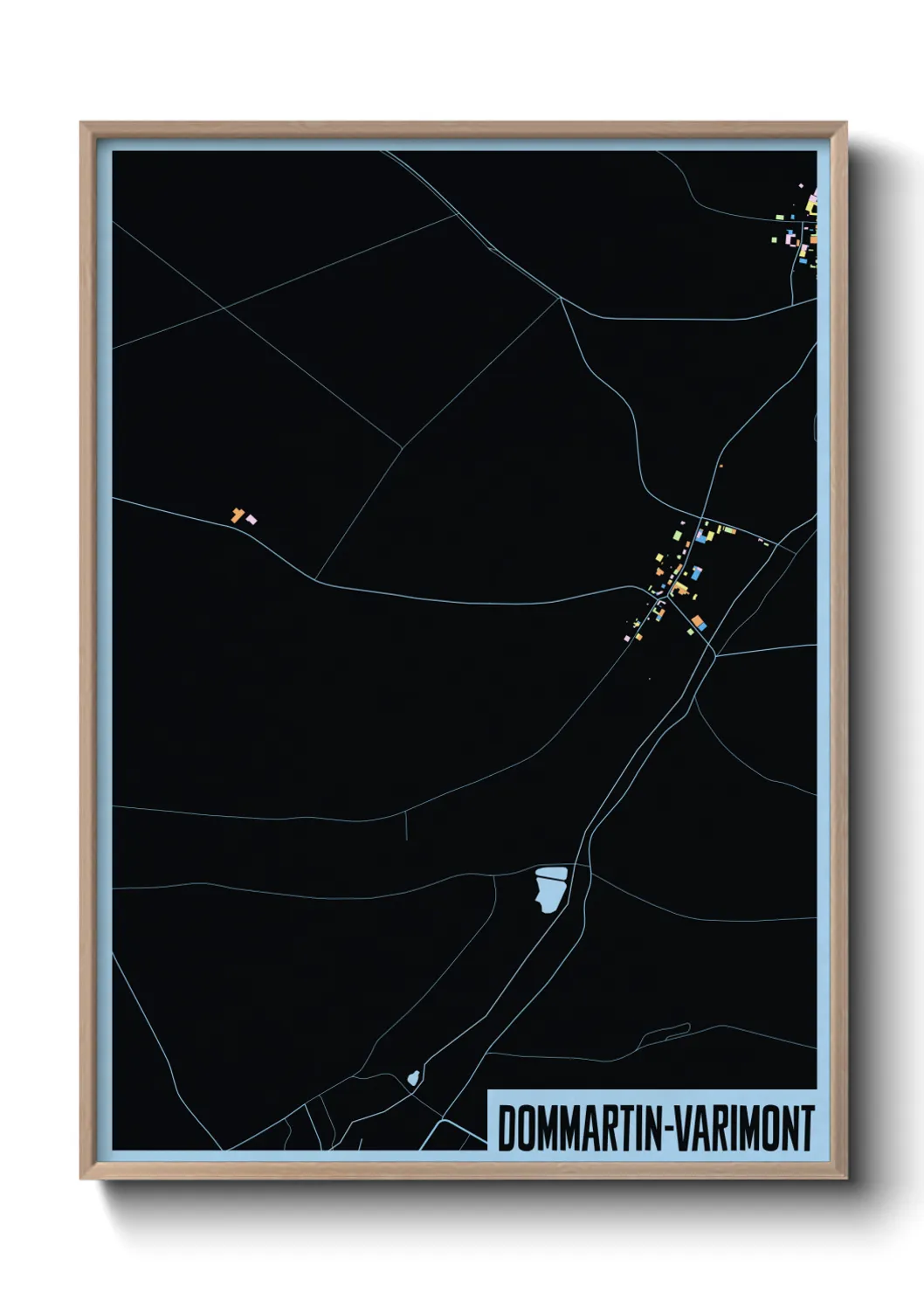 Une affiche de carte sur Dommartin-Varimont