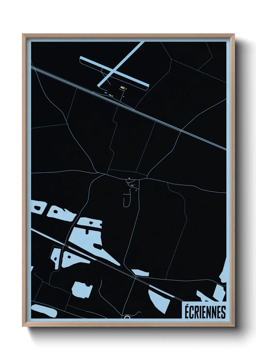 Une affiche de carte sur Écriennes