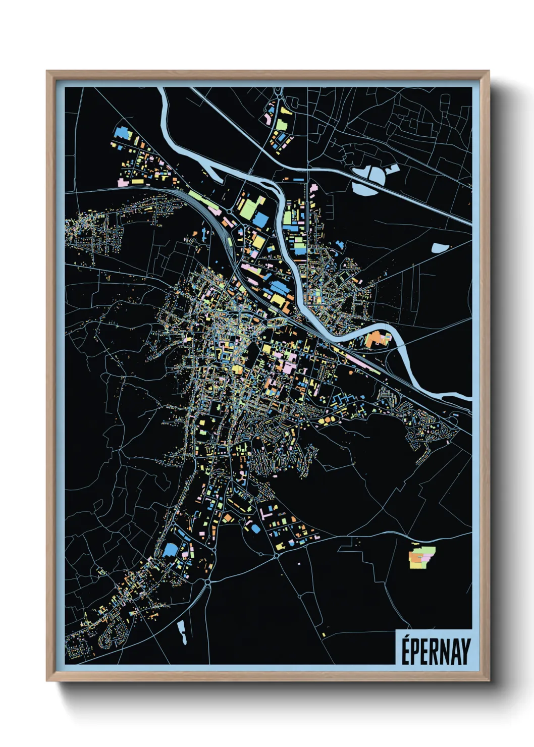 Une affiche de carte sur Épernay