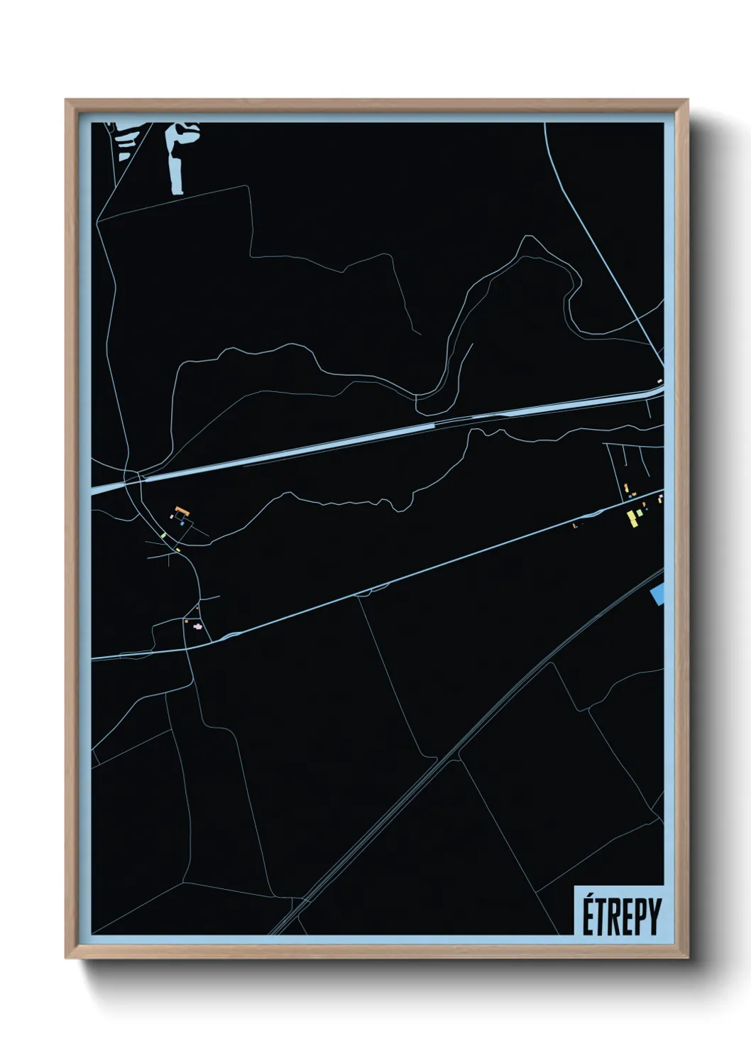 Une affiche de carte sur Étrepy