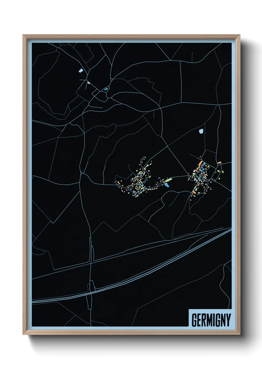 Une affiche de carte sur Germigny