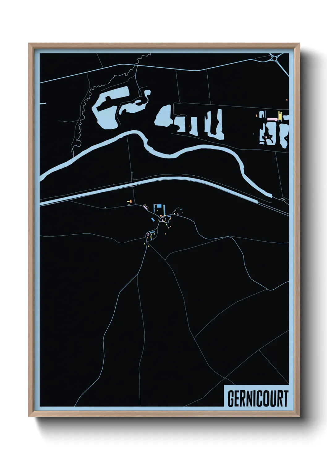 Une affiche de carte sur Gernicourt