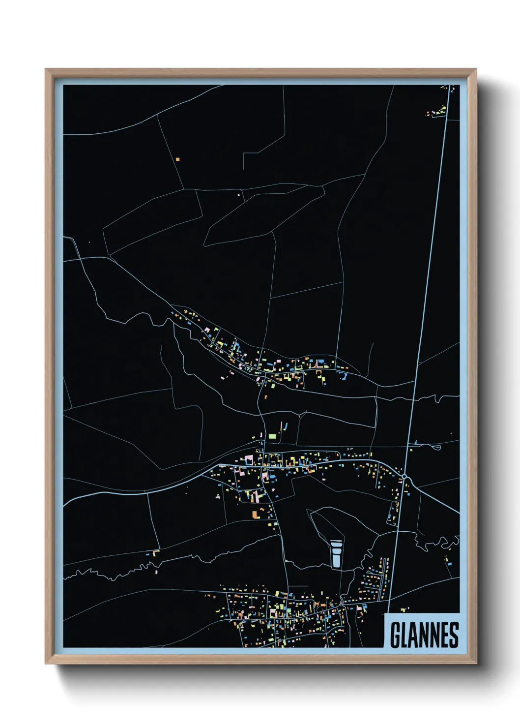 Une affiche de carte sur Glannes