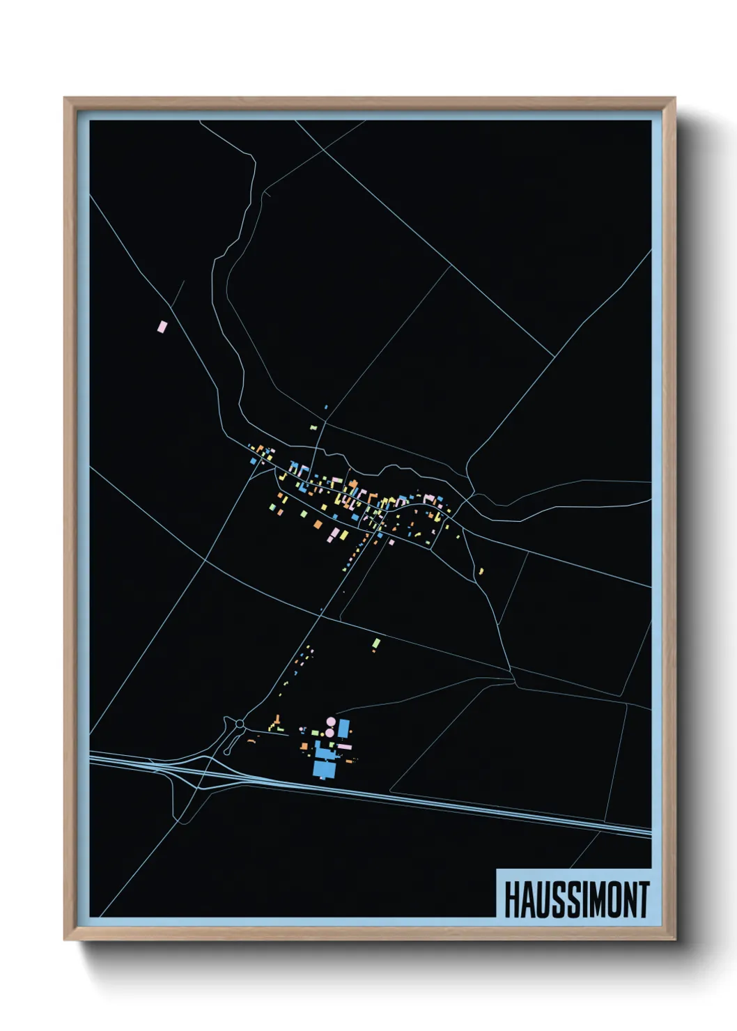 Une affiche de carte sur Haussimont