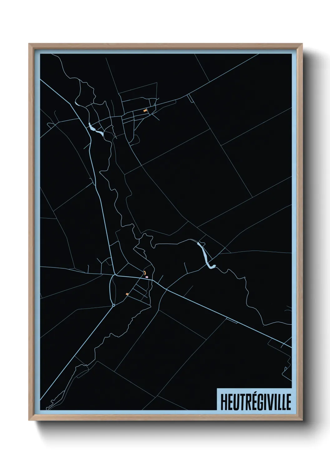 Une affiche de carte sur Heutrégiville