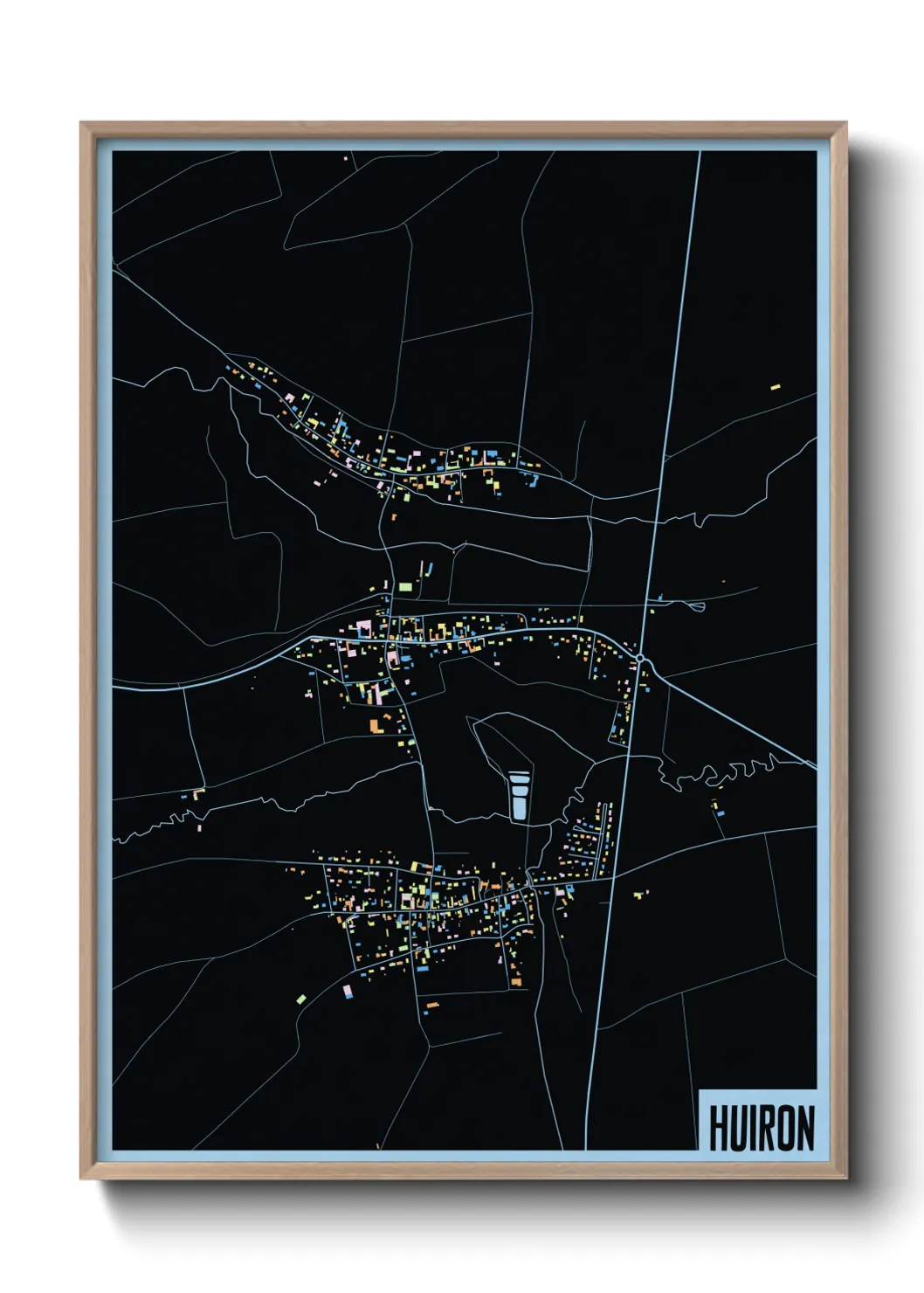 Une affiche de carte sur Huiron