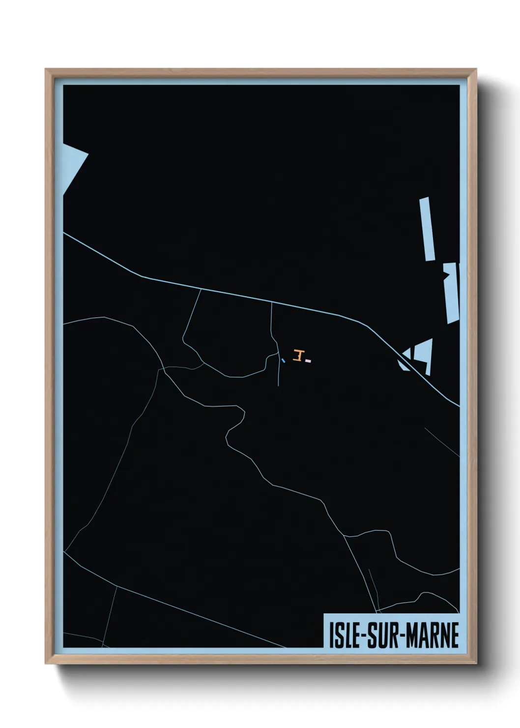 Une affiche de carte sur Isle-sur-Marne