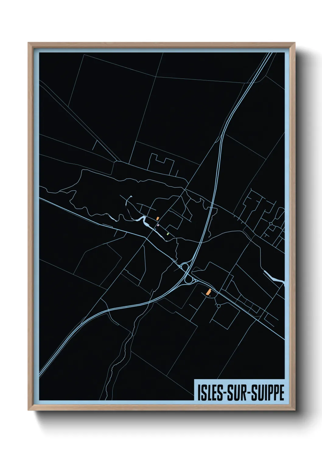 Une affiche de carte sur Isles-sur-Suippe