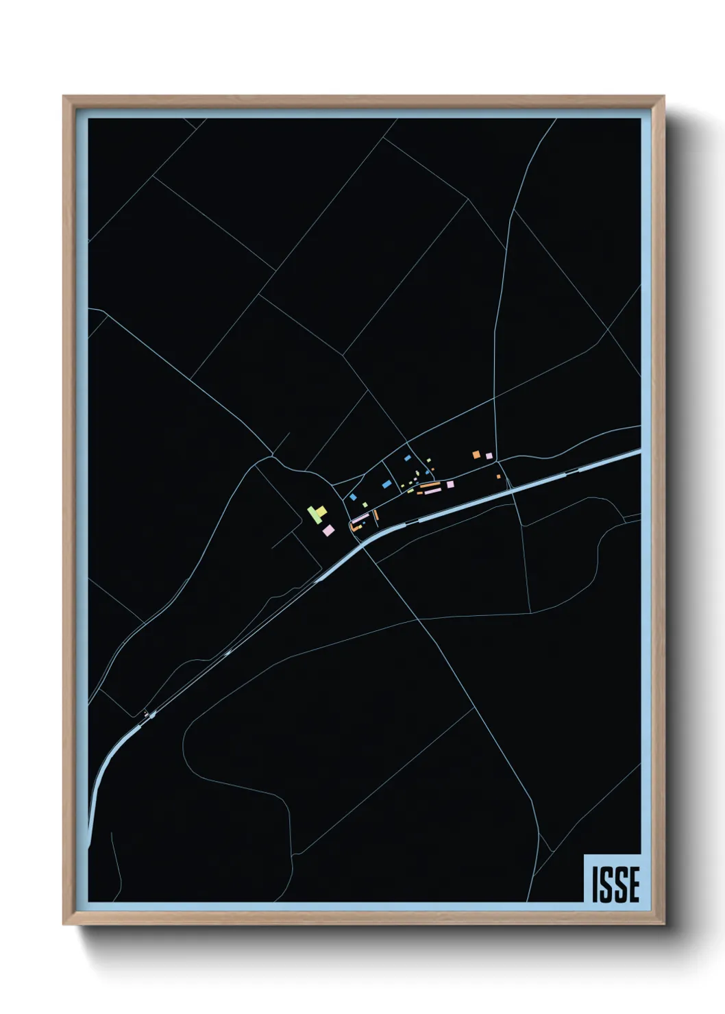 Une affiche de carte sur Isse