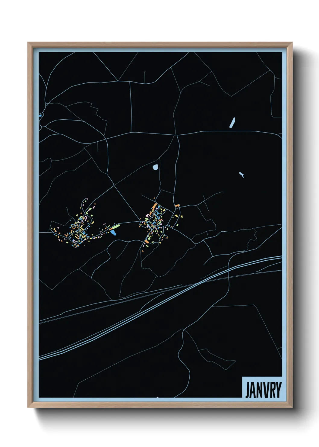 Une affiche de carte sur Janvry