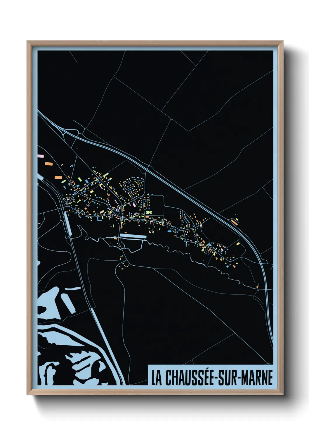 Une affiche de carte sur La Chaussée-sur-Marne