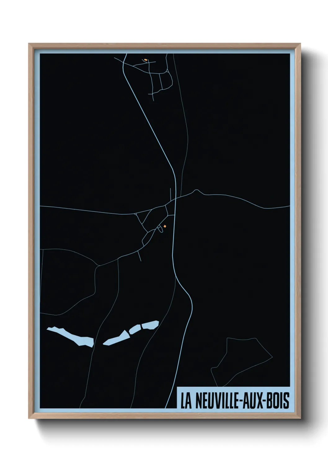 Une affiche de carte sur La Neuville-aux-Bois