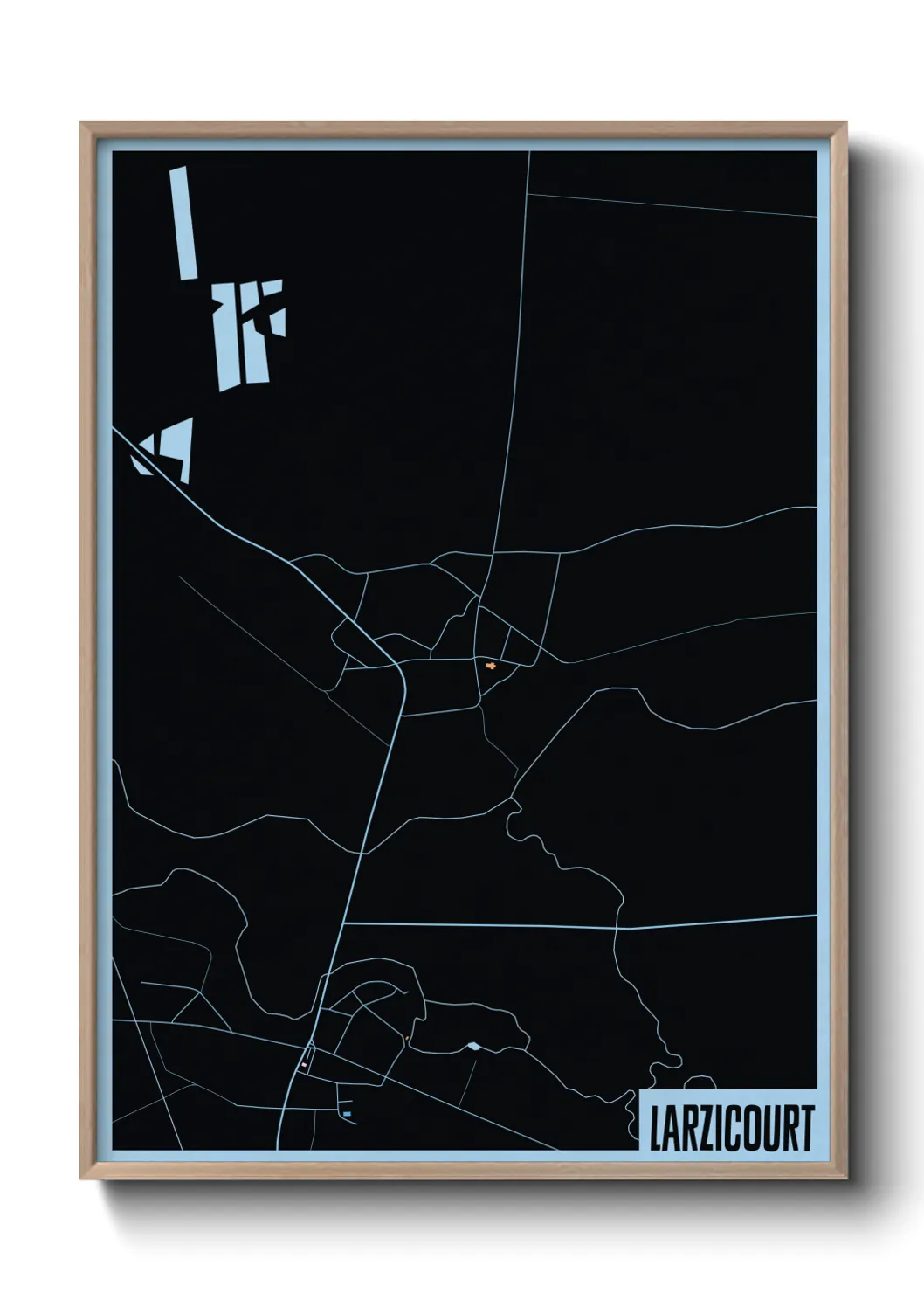 Une affiche de carte sur Larzicourt