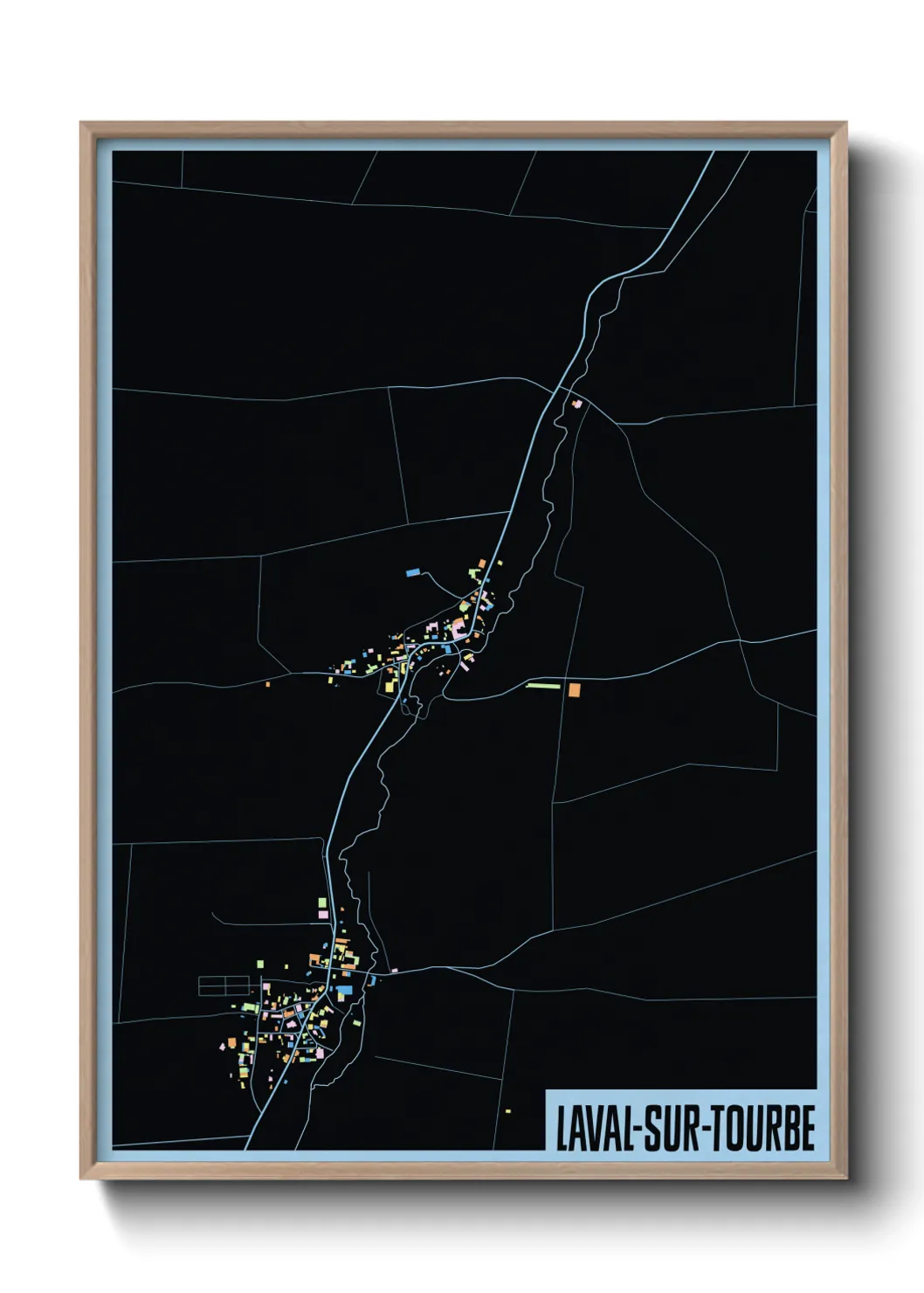 Une affiche de carte sur Laval-sur-Tourbe
