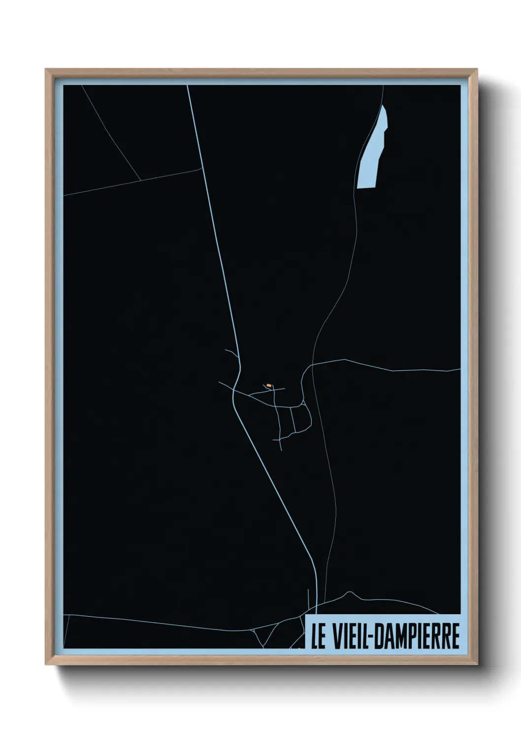 Une affiche de carte sur Le Vieil-Dampierre