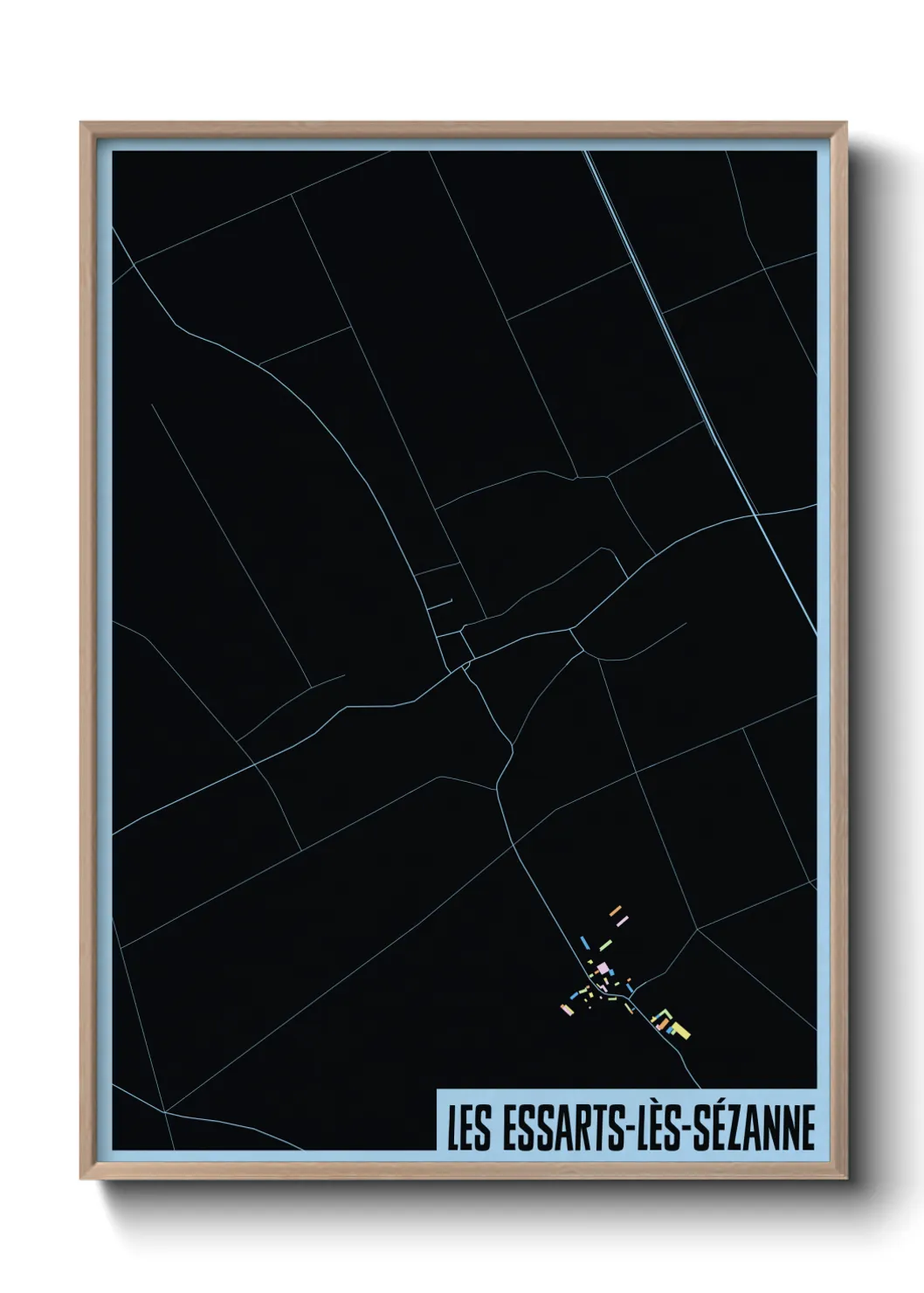 Une affiche de carte sur Les Essarts-lès-Sézanne