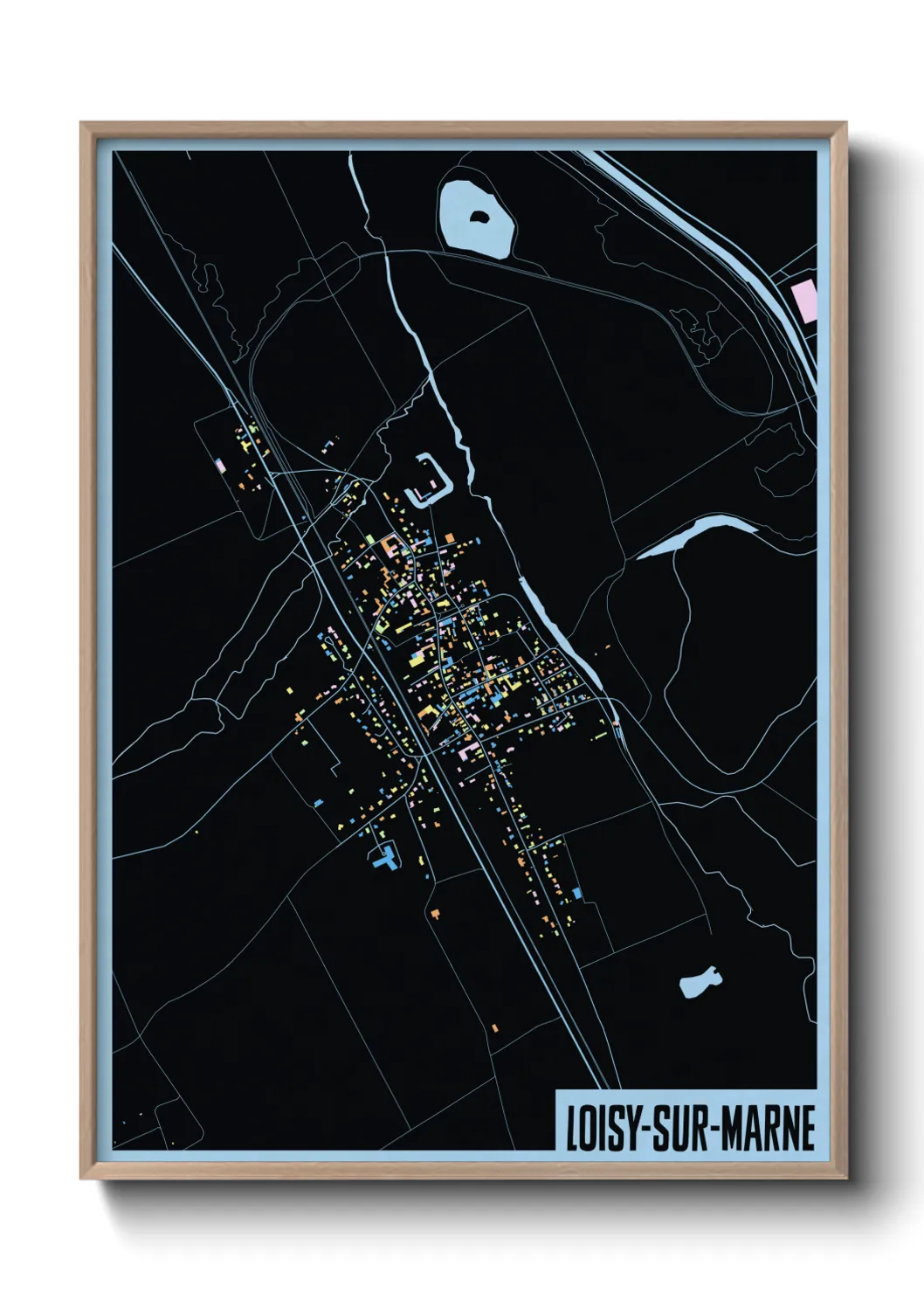 Une affiche de carte sur Loisy-sur-Marne