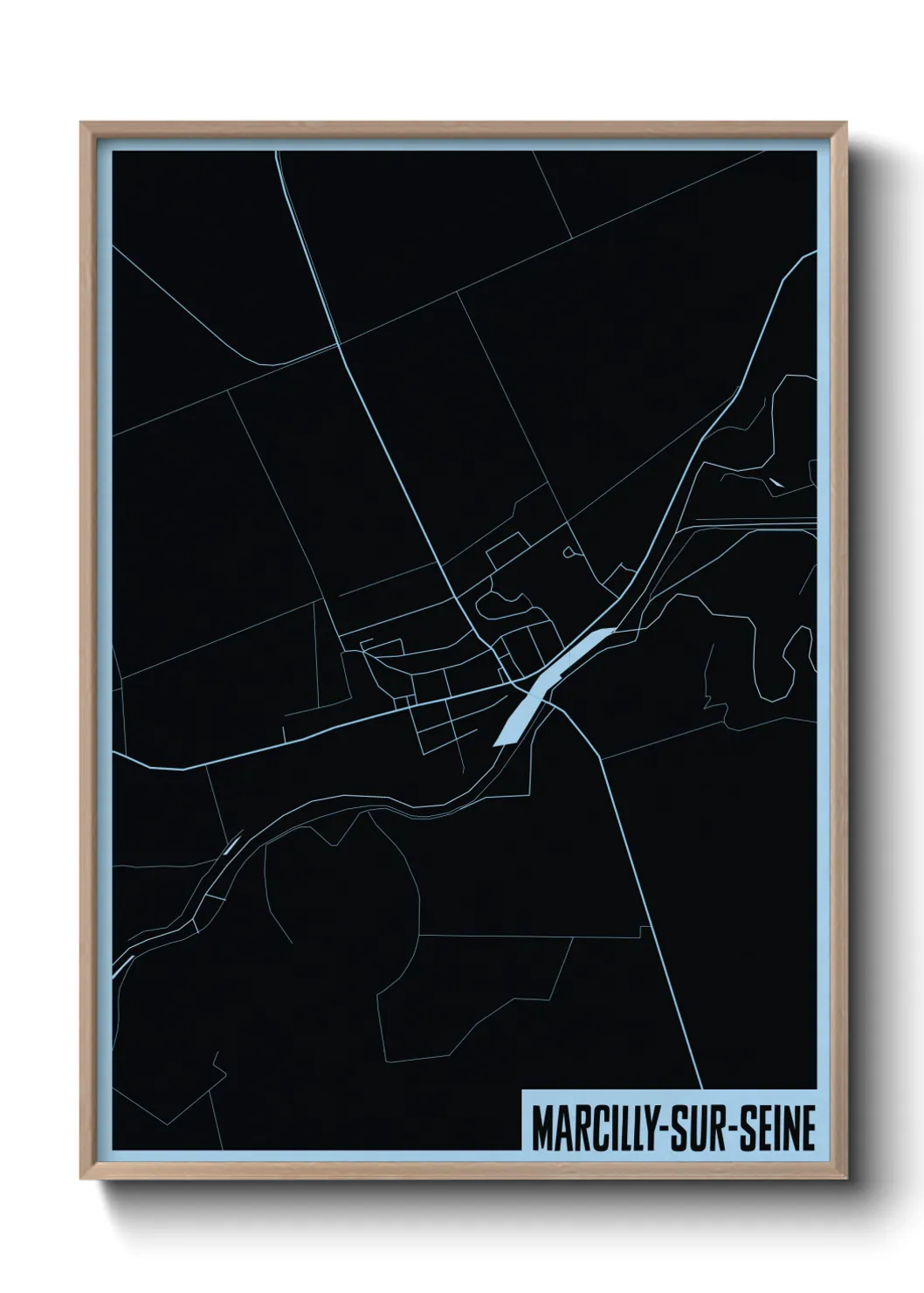 Une affiche de carte sur Marcilly-sur-Seine