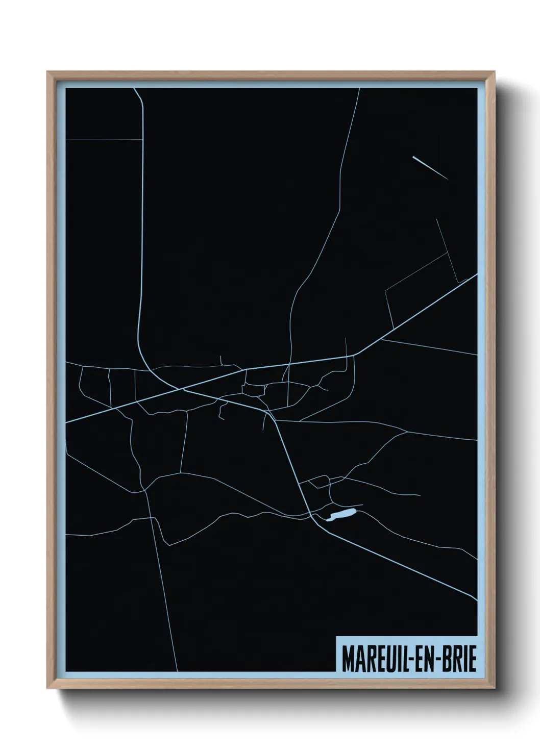 Une affiche de carte sur Mareuil-en-Brie