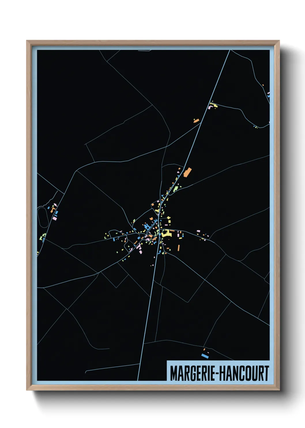 Une affiche de carte sur Margerie-Hancourt