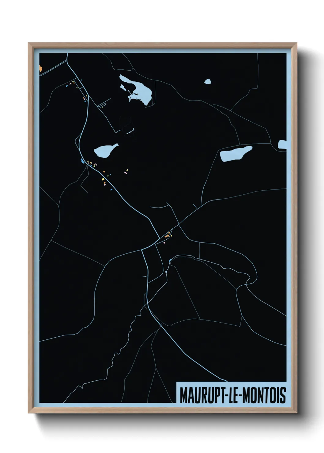 Une affiche de carte sur Maurupt-le-Montois