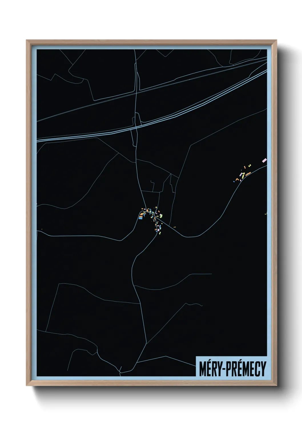 Une affiche de carte sur Méry-Prémecy