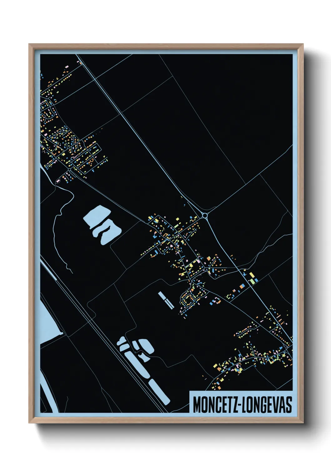 Une affiche de carte sur Moncetz-Longevas