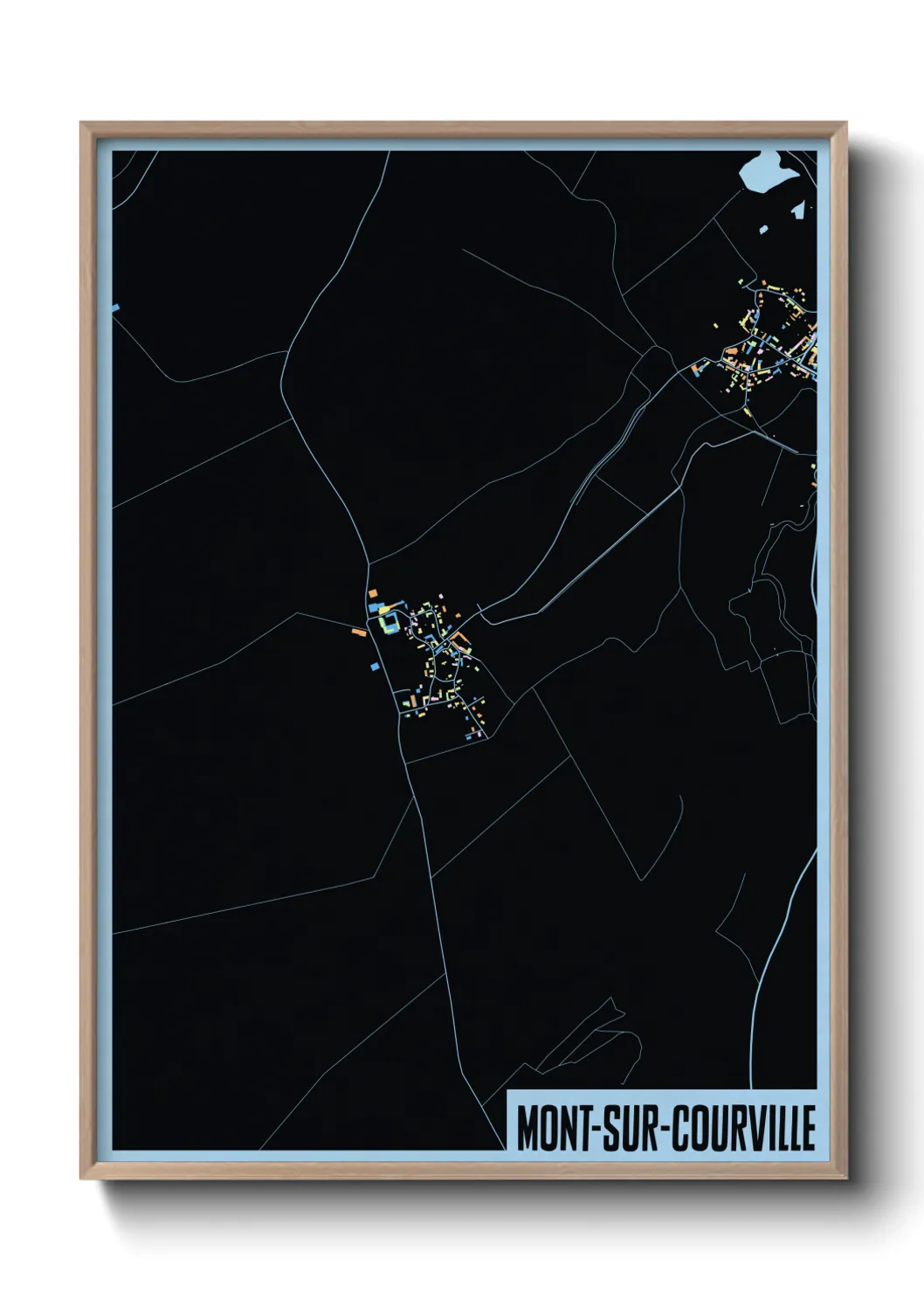 Une affiche de carte sur Mont-sur-Courville