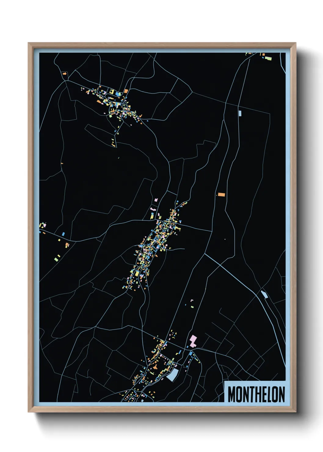 Une affiche de carte sur Monthelon