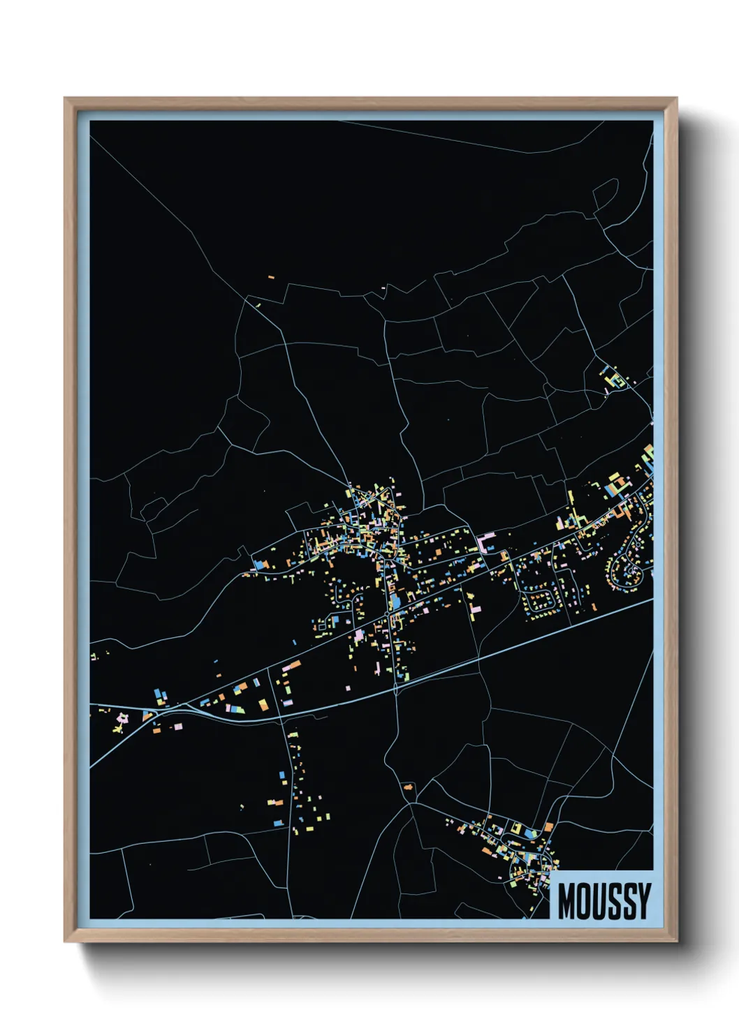 Une affiche de carte sur Moussy