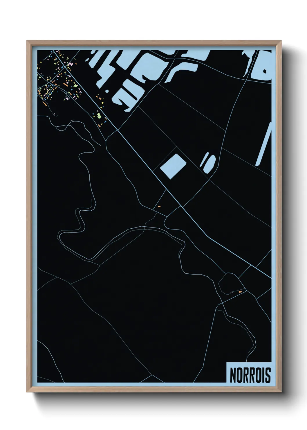 Une affiche de carte sur Norrois