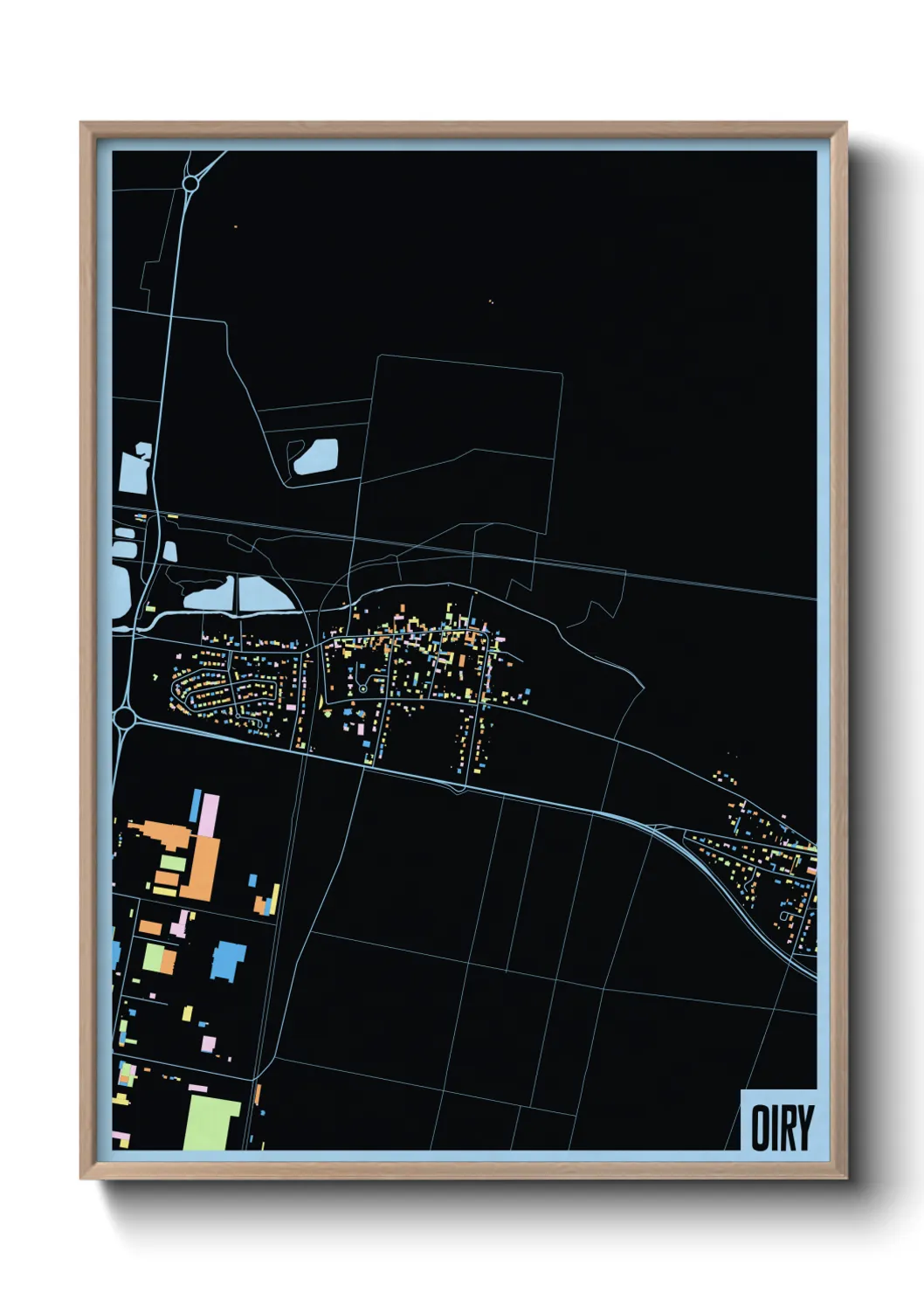 Une affiche de carte sur Oiry