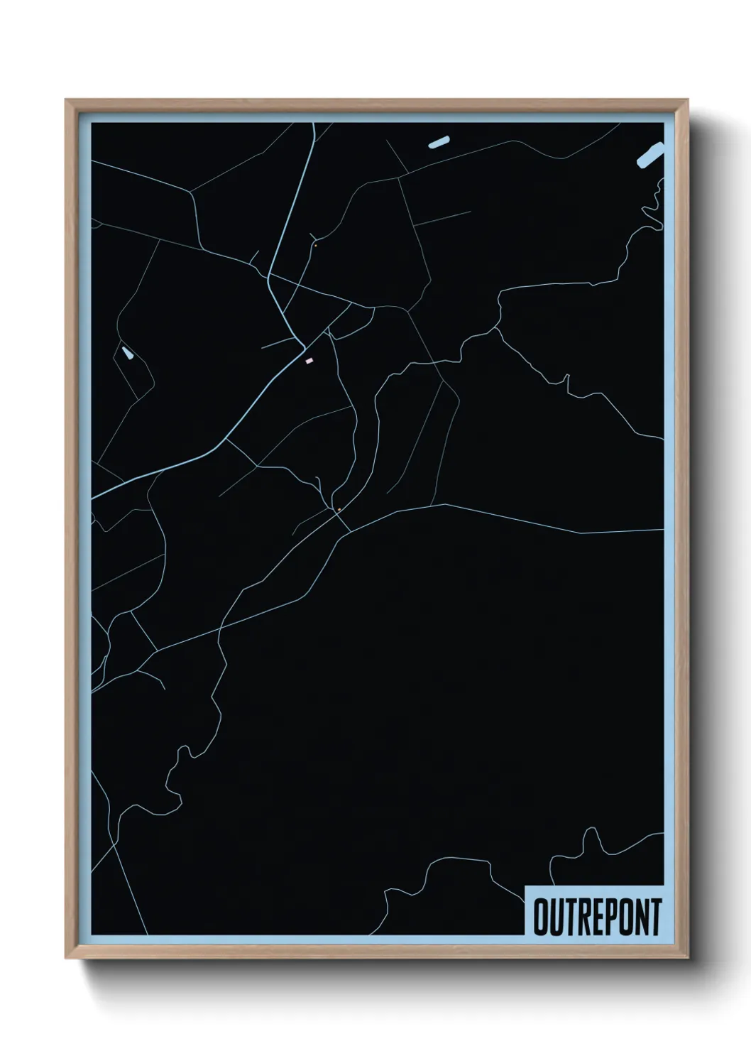 Une affiche de carte sur Outrepont