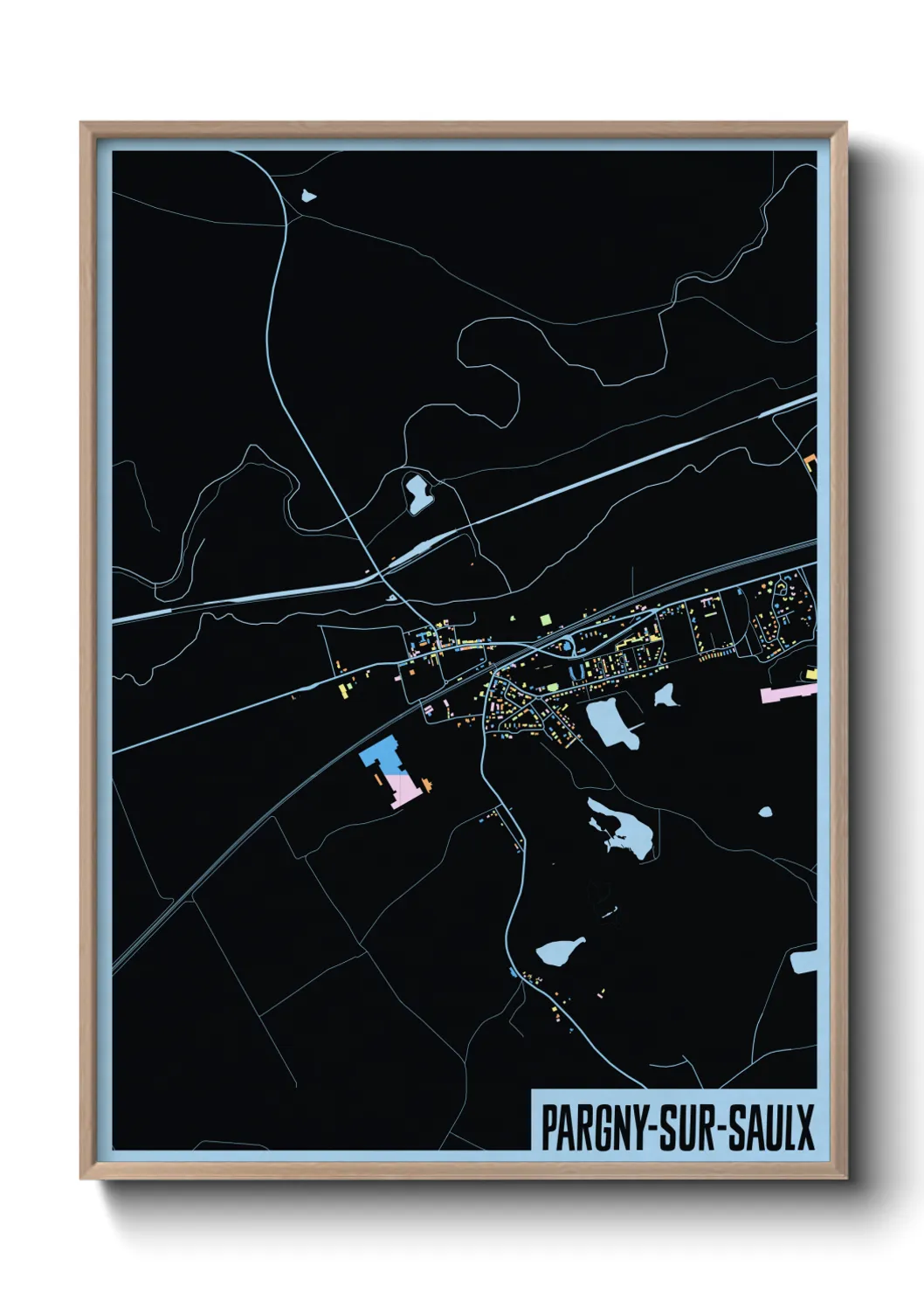 Une affiche de carte sur Pargny-sur-Saulx