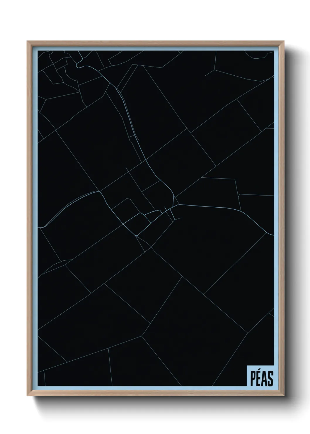 Une affiche de carte sur Péas