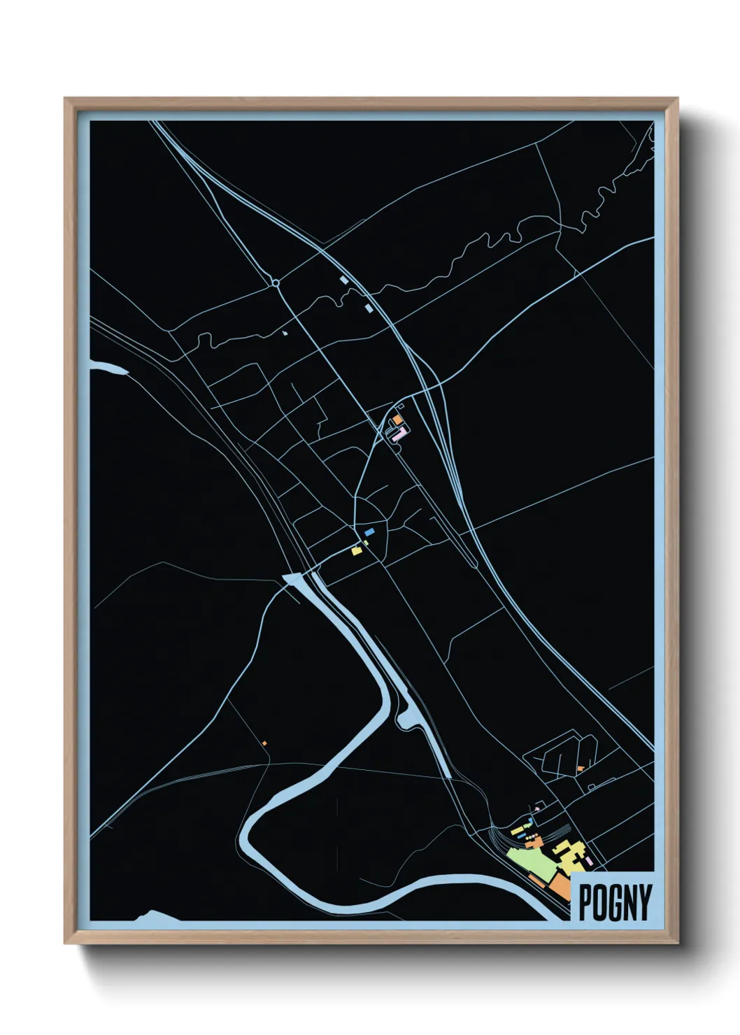 Une affiche de carte sur Pogny